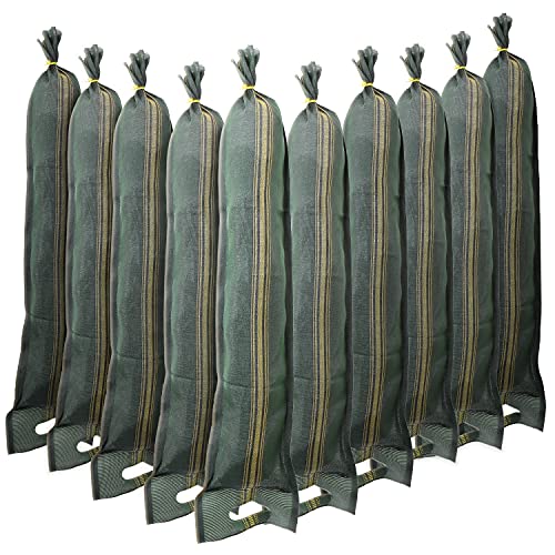 sacchi sabbia per alluvioni 10 Sacchi di sabbia antiallagamento per porte – Sacco vuoto per sabbia per alluvioni – Barriera contro le inondazioni con impugnatura (25 x 100 cm)