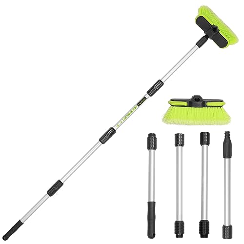 spazzole per lavaggio auto manuale 165cm Spazzola Lavaggio Auto Manico Telescopico Lungo Spazzolone Camper per Lavaggio in Setole Morbide con 4 Postazioni Manuali Kit Pulizia Pannelli Fotovoltaici per Camion SUV RV,Rimozione della Neve