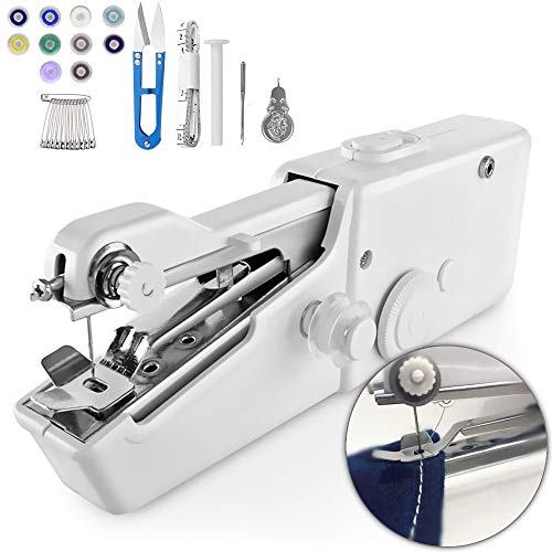 mini macchina da cucire portatile 29 pcs Macchina Cucire Portatile, Punto Veloce e Facile da Usare, Macchina da Cucire Elettrica Portatile, Adatto Per Vestiti, Tessuti, Fai da Te