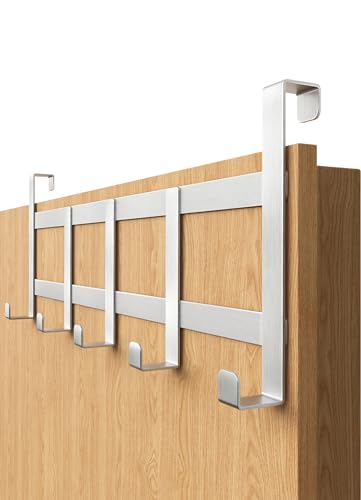 appendini da porta 4smile Appendiabiti da porta - attaccapanni da porta inox per appendere salvaspazio - appendino da porta, appendiabiti porta, appendi abiti per porte