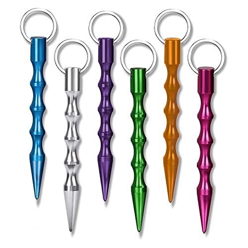 bastoni da difesa AIMEKE 6 PCS Bastone Autodifesa Kubotan Portachiavi Bastone di Autodifesa con Impugnatura Ergonomica (6 Colore)