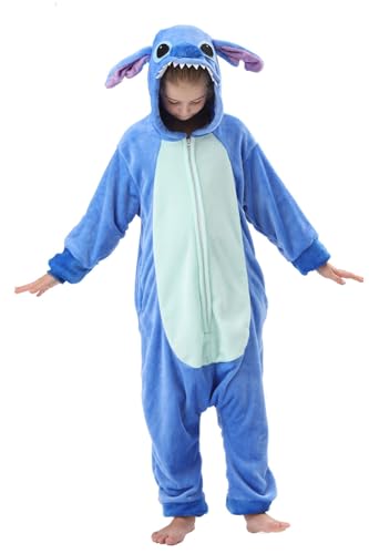 pigiami interi per bambini ALANTOP Pigiama Bambina Cosplay Cartone Animato Animale con Cappuccio Festivo Tutine Ragazza Intero Pigiama da 6 a 12 Anni