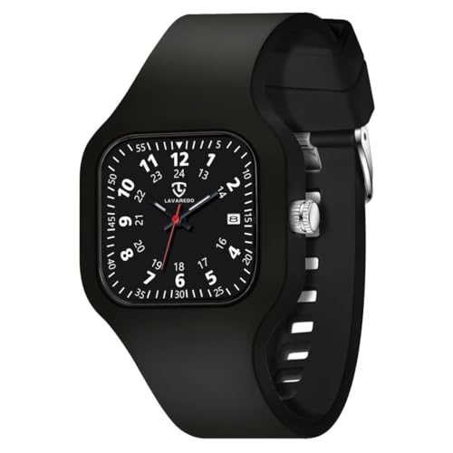 orologio lancette luminescenti aswan watch Orologio Analogico al Quarzo per Donna Uomo Studenti Infermieri Medici con Cinturino in Silicone, Cassa da 38MM, 3 Lancette, Data