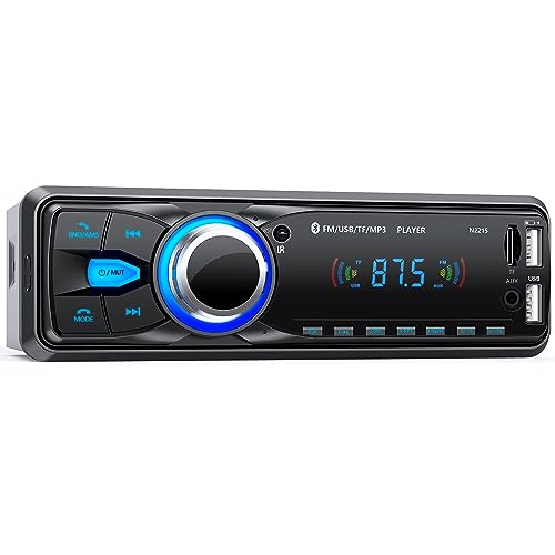 autoradio bluetooth microfono integrato Autoradio Bluetooth,Chismos Stereo Auto 1 DIN Autoradio FM Radio Auto Lettore MP3 Supporta 2 USB/SD/Aux/Telecomando/Ricarica rapida, supporto iOS/Android (Non ha RDS/CD)