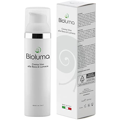 crema bava di lumaca 2018 Bioluma Bava di Lumaca Crema Viso 75ml con Acido Ialuronico Collagene Vitamina E Azione Antiage Nutriente Idratante Uniformante Equilibrante Coadiuvante Trattamento Rughe Collo Decolletè Made in Italy