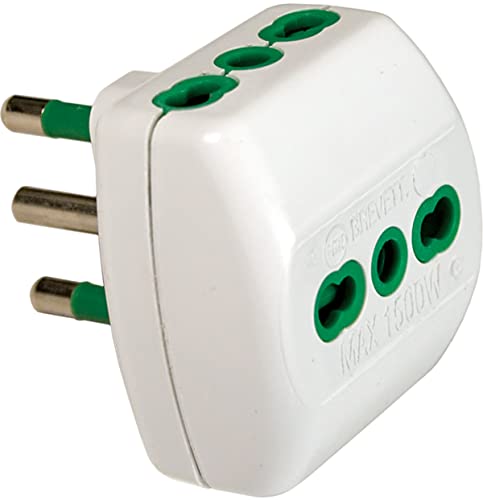 adattatore presa da verticale a orizzontale FANTON 82180 adattatore triplo spina grande 16A italiana e 3 prese bipasso 2p+T 16A compatto presa tripla VERTICAL SYSTEM
