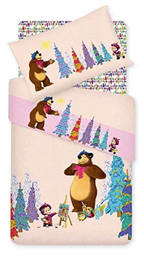 trapunta masha e orso Gabel TRAPUNTINO COPRILETTO Trapuntato Masha E Orso Letto Singolo 1 Piazza Painting