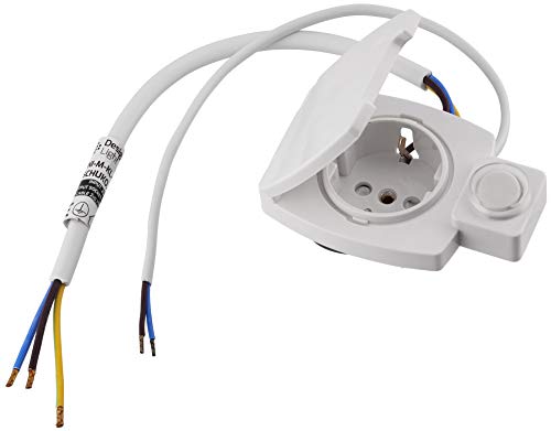 interruttore e presa per specchio bagno HAVA, Presa da incasso per mobili IP44 con interruttore, tutto in uno, colore bianco naturale