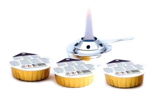 pasta combustibile per pietra ollare 2 HENDI Pasta/gel combustibile per Fonduta, per il bruciatore per Fonduta di HENDI 111420, set di 3 pezzi, tempo di combustione di circa 2 ore, bruciatore per Fonduta, 80 gr