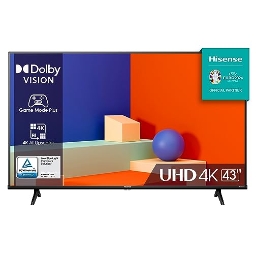 tv 45 pollici Hisense 43" UHD 4K 2023 43E63KT, Smart TV VIDAA U6, Dolby Vision, HDR 10+, Game Mode Plus, Alexa Built-in, Tuner DVB-T2/S2 HEVC 10, lativù 4K