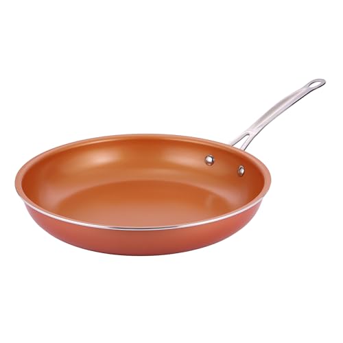 padella in rame e ceramica 2018 Innovacook Padella in ceramica di rame, 30 cm, padella di lunga durata, pentole innovative, padella con rivestimento a doppio strato, adatta per tutti