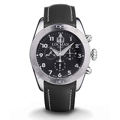 orologi locman uomo LOCMAN orologio uomo cronografo Isola D'Elba cinturino e quadrante nero