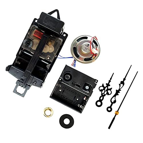 meccanismo orologio a pendolo con suoneria Meccanismo Orologio a Pendolo, Lancette Orologio da Parete, 'Orologio a Pendolo al Quarzo con Lancette, con Altoparlante per, Funzionamento a Batteria, Kit Orologio con Meccanismo
