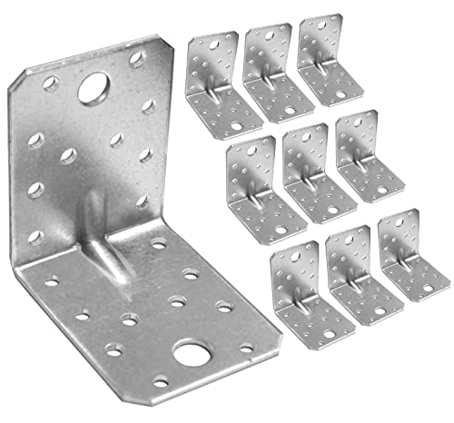 staffe fissaggio travi in legno OMIDEAS 10 x Squadretta di Giunzione Angolare ( 70 x 70 x 55 x 1.5 ) Squadretta Rinforzata Zincate