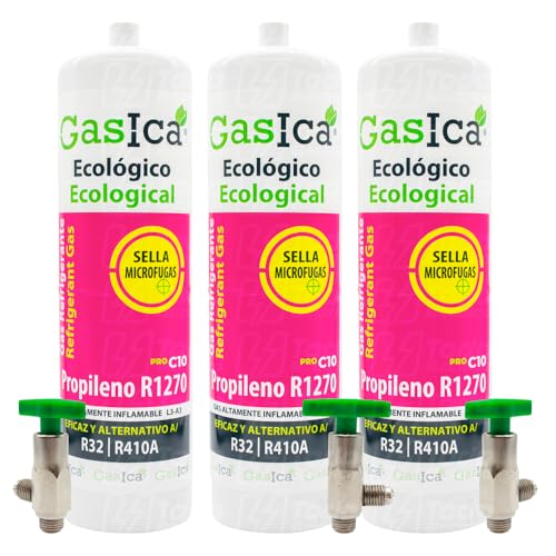 gas r410 senza patentino Ralertreik Gas refrigerante Gassica C10 Compatibile con R32 R410A valvola inclusa (3 bottiglie)