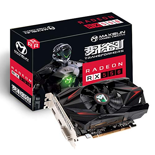 directx 9 o versione successiva con driver wddm 1 0 2018 Scheda Video MAXSUN AMD Radeon RX 550 Scheda Grafica 4GB GDDR5 ITX per computer PC, Gaming, Video, GPU 128-bit DirectX 12 PCI Express X16 3.0 DVI-D Dual Link, HDMI, DisplayPort