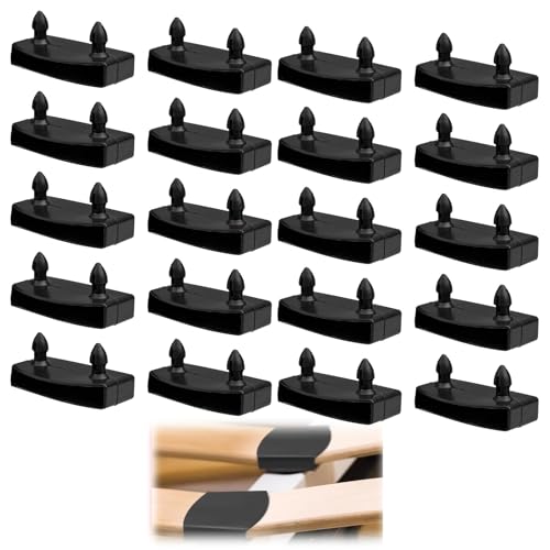 supporti in plastica per doghe in legno Set di 20 supporti per rete a doghe da letto, 55 mm, terminali a doghe per rete e tappi a doghe in plastica di ricambio, supporti a doghe, accessori di collegamento