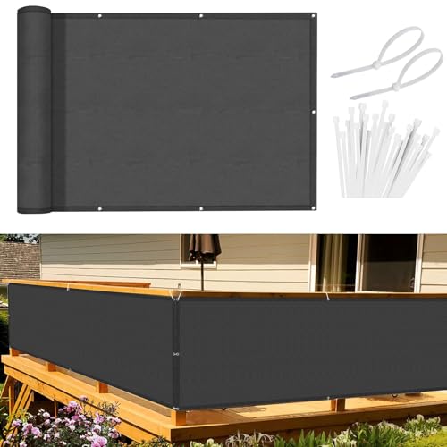frangivento per balconi Sunnylaxx Frangivisto Balcone per Protezione 90x300 cm,Schermo Privacy,Recinzione Copertura per Privacy Balcone PES,per Balcone Giardino terrazza,con Occhielli e Fascetta, Antracite