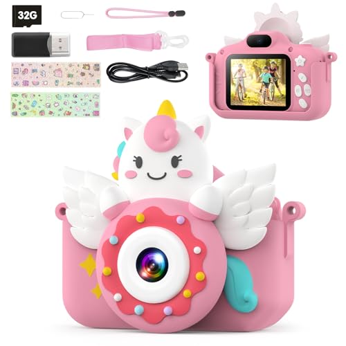 macchina fotografica frozen TIATUA Macchina Fotografica Bambini, 1080p per bambini, Ricaricabile Fotocamera Digitale Bambina con Scheda 32GB & 2.0 Pollici Schermo, Regalo Giocattolo di Natale &Compleanno per Ragazze 3-10 Anni