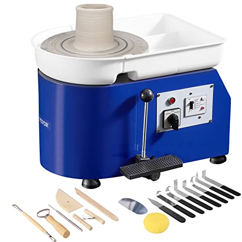 tornio per ceramica a pedale 2018 VEVOR Tornio per Ceramica Argilla con Pedale 350W Diametro 28cm Velocità 60-300 giri/min, Macchina Ruota di Ceramica Fai-da-te Hobbista Controllo Velocità Controllata 350W Livello Rumore entro 60 dB