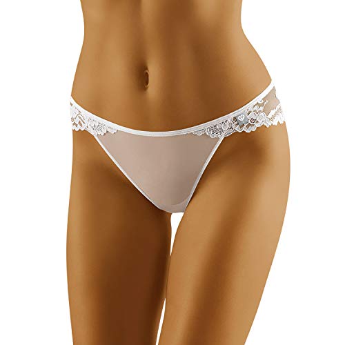 biancheria intima femminile trasparente 2018 Wolbar Mutandine Femminili A Vita Bassa Diamond 3518, Bianco,L