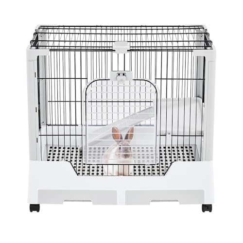 gabbia per conigli fai da te 2018 2 Yaheetech Gabbia per Conigli a 2 Livelli Piccola Animali Domestici da Interno Esterno in Metallo e Plastica 75,5 x 50,5 x 67,5 cm Girgio
